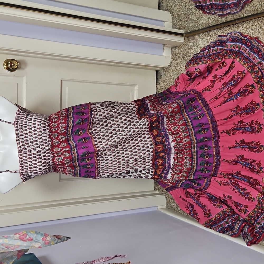 Chaudry Multicolor Ethnic Sryke Gown Maxi Dress